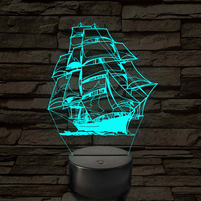 Fregatt 7 színű 3D led lámpa