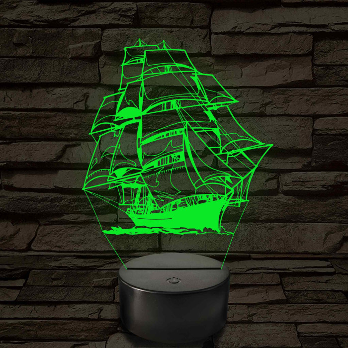 Fregatt 7 színű 3D led lámpa