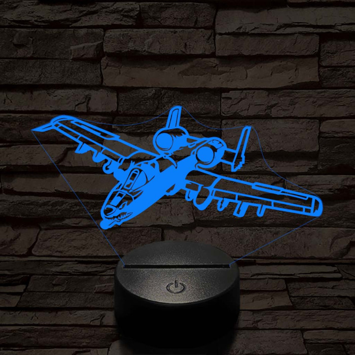 A-10 vadász-bombázó 7 színű 3D led lámpa