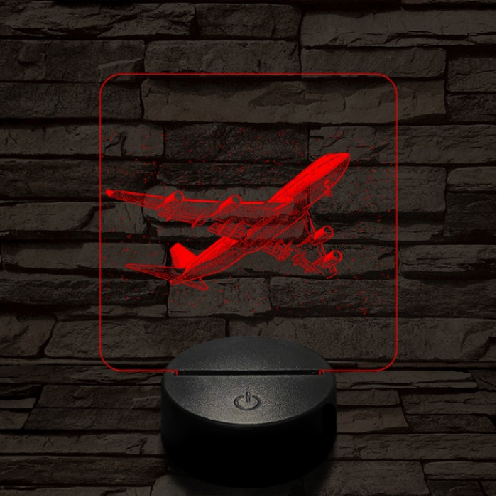 Boeing 747 az égen 7 színű valósághű 3D led lámpa