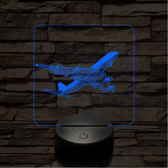 Boeing 747 az égen 7 színű valósághű 3D led lámpa