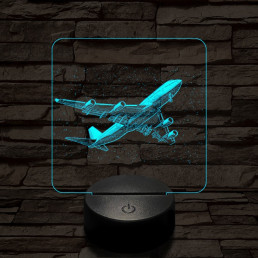 Boeing 747 az égen 7 színű valósághű 3D led lámpa