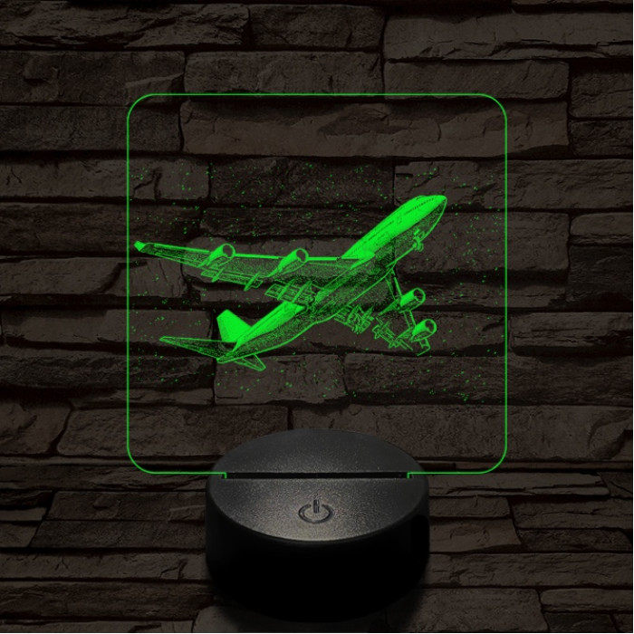 Boeing 747 az égen 7 színű valósághű 3D led lámpa