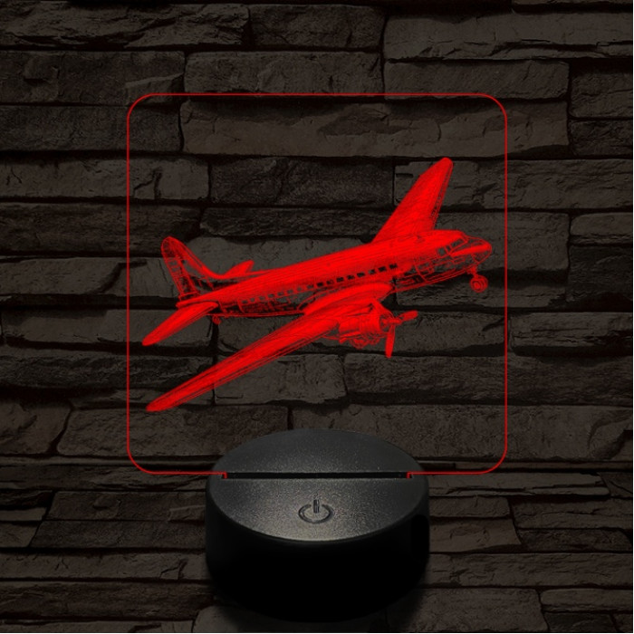Manőverező utasszállító repülő 7 színű valósághű 3D led lámpa