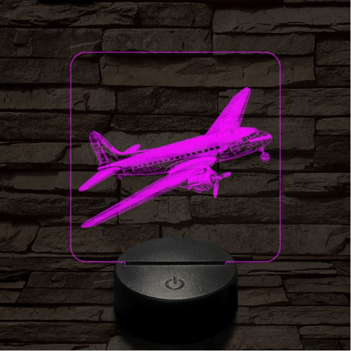 Manőverező utasszállító repülő 7 színű valósághű 3D led lámpa
