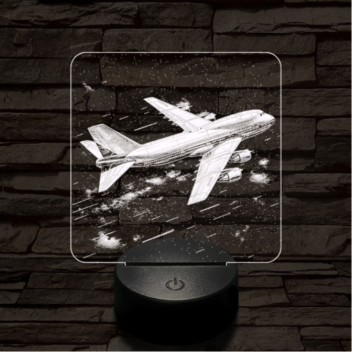 Bő ingben repülő 7 színű valósághű 3D led lámpa