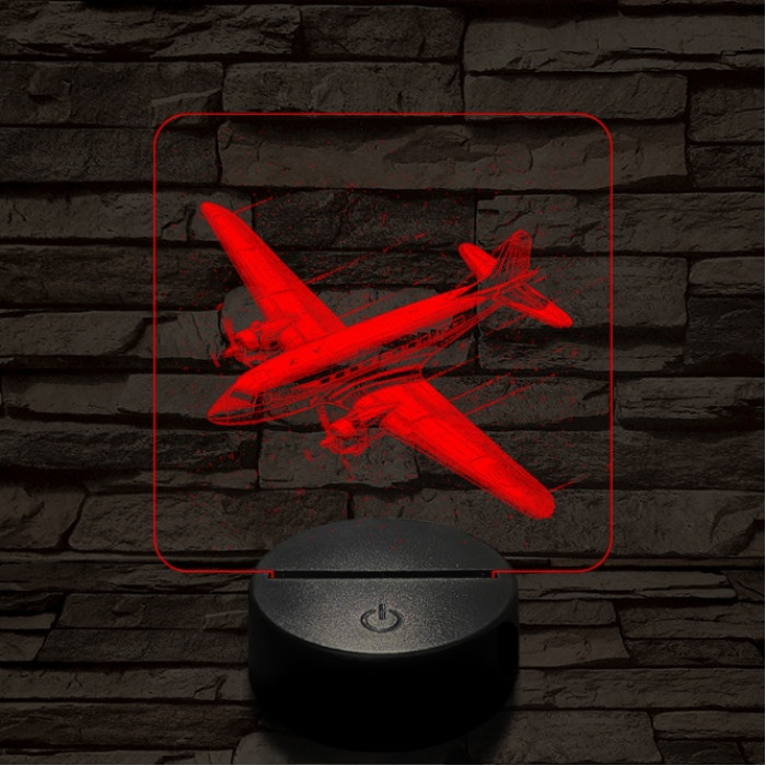 Suhanó repülőgép 7 színű valósághű 3D led lámpa
