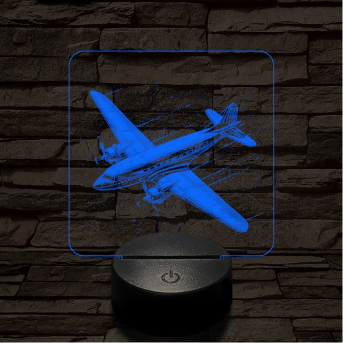 Suhanó repülőgép 7 színű valósághű 3D led lámpa