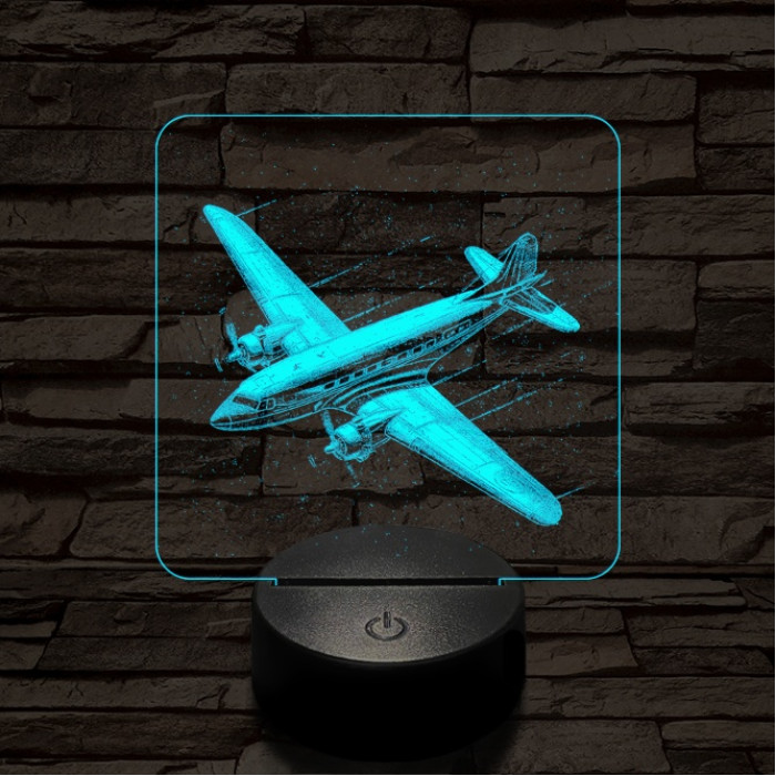 Suhanó repülőgép 7 színű valósághű 3D led lámpa