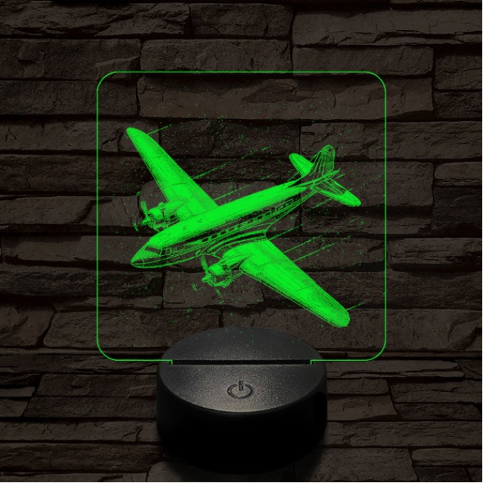 Suhanó repülőgép 7 színű valósághű 3D led lámpa
