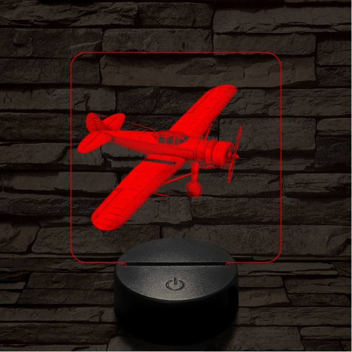 Kis vadászrepülő 7 színű valósághű 3D led lámpa