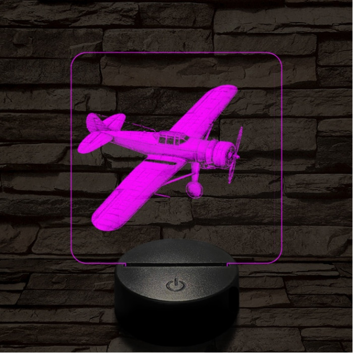 Kis vadászrepülő 7 színű valósághű 3D led lámpa