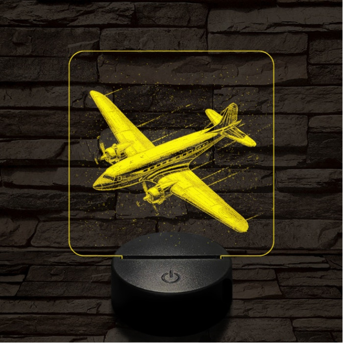 Kis vadászrepülő 7 színű valósághű 3D led lámpa