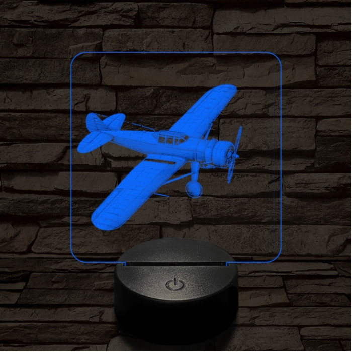 Kis vadászrepülő 7 színű valósághű 3D led lámpa