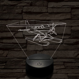 Cessna 185 kétéltű repülő 7 színű  3D led lámpa