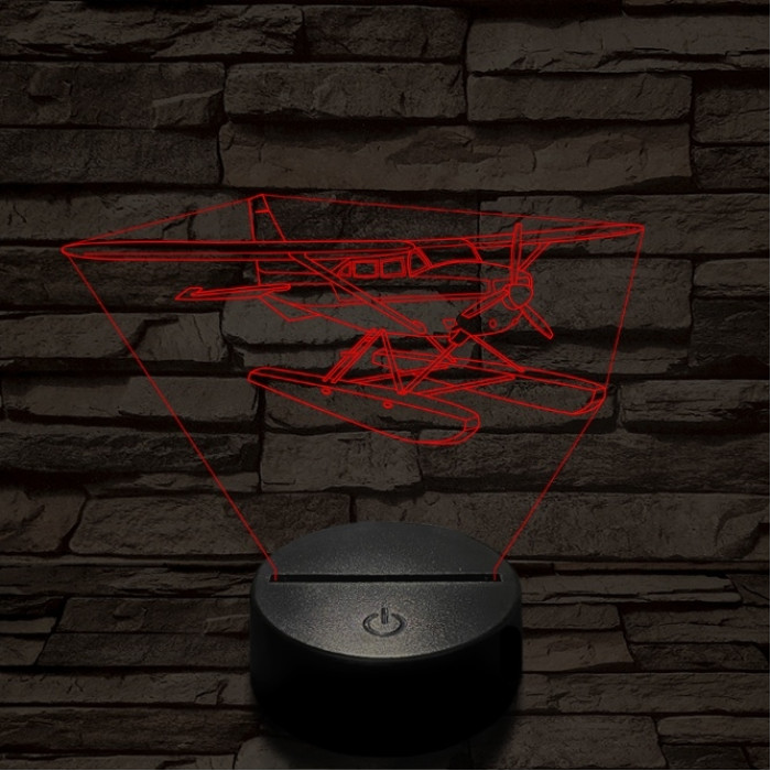 Cessna 185 kétéltű repülő 7 színű  3D led lámpa