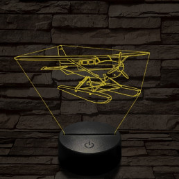 Cessna 185 kétéltű repülő 7 színű  3D led lámpa