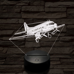 LI2 repülőgép 7 színű  3D led lámpa