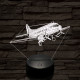 LI2 repülőgép 7 színű  3D led lámpa