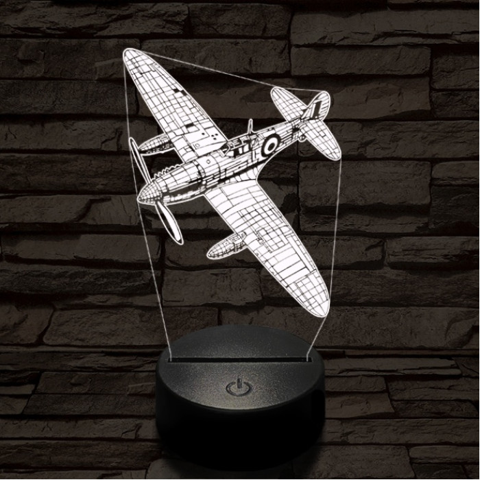 Távolkeleti harci repülő 7 színű  3D led lámpa
