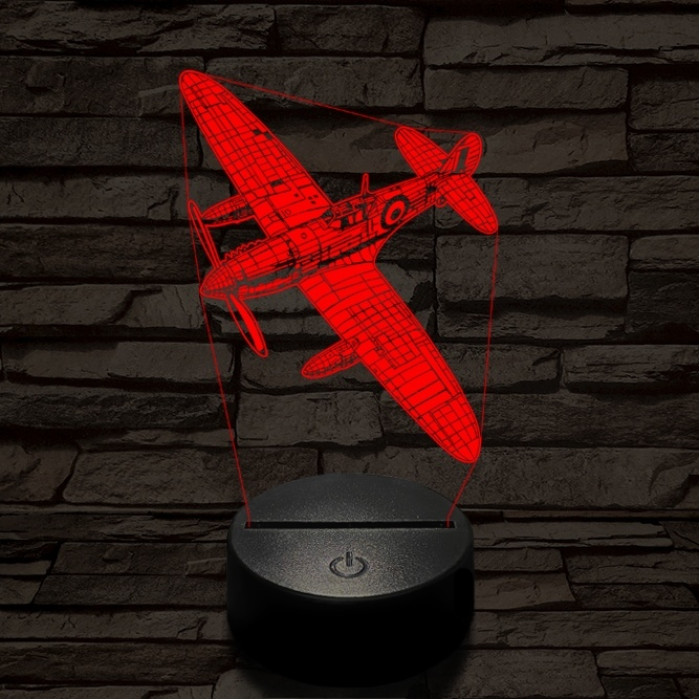 Távolkeleti harci repülő 7 színű  3D led lámpa