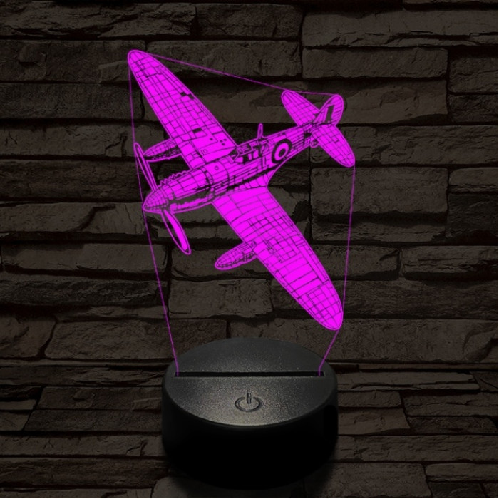 Távolkeleti harci repülő 7 színű  3D led lámpa