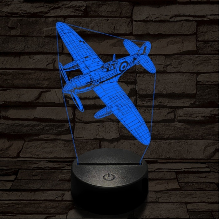 Távolkeleti harci repülő 7 színű  3D led lámpa