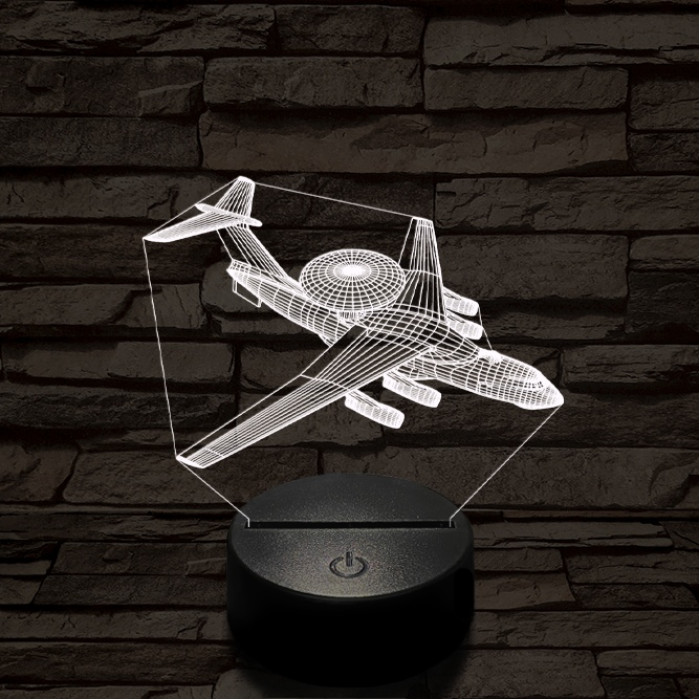 Berijev A–50 repülő 7 színű  3D led lámpa
