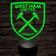 West Ham United FC 3D led lámpa