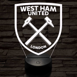 West Ham United FC 3D led lámpa