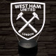 West Ham United FC 3D led lámpa