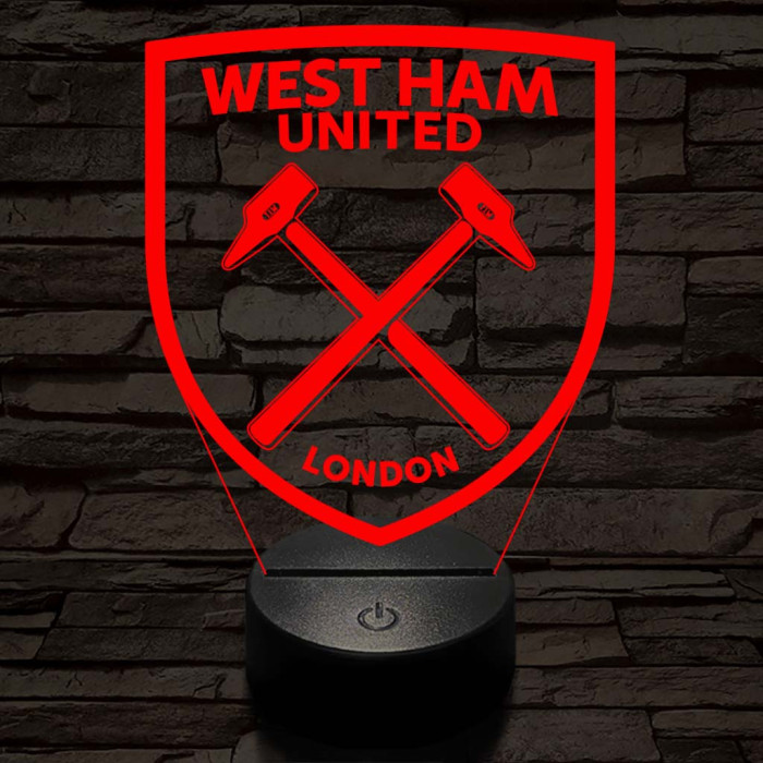 West Ham United FC 3D led lámpa