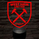 West Ham United FC 3D led lámpa