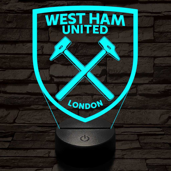 West Ham United FC 3D led lámpa
