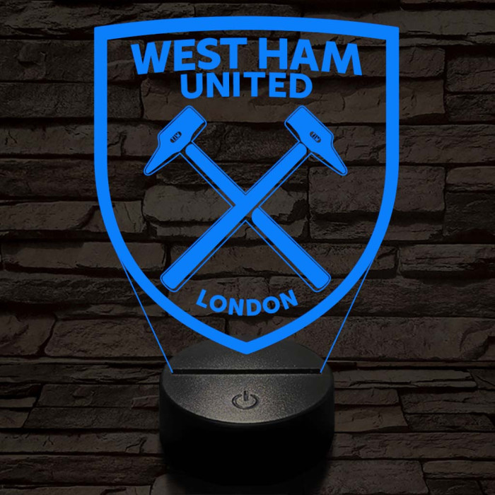 West Ham United FC 3D led lámpa
