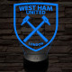 West Ham United FC 3D led lámpa