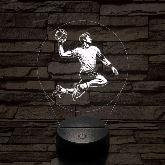 Kézilabdás srác körben 7 színű 3D led lámpa