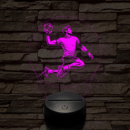 Kézilabdás srác körben 7 színű 3D led lámpa