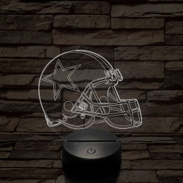 Rugby sisak 7 színű 3D led lámpa