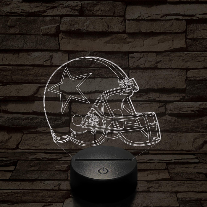 Rugby sisak 7 színű 3D led lámpa