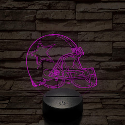 Rugby sisak 7 színű 3D led lámpa