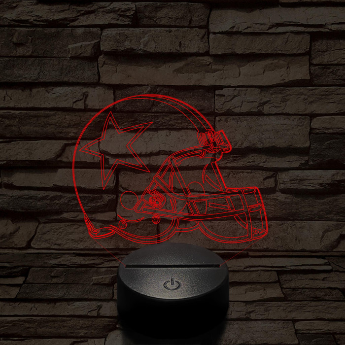 Rugby sisak 7 színű 3D led lámpa