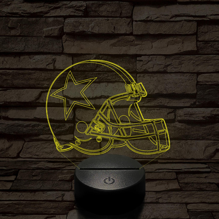 Rugby sisak 7 színű 3D led lámpa