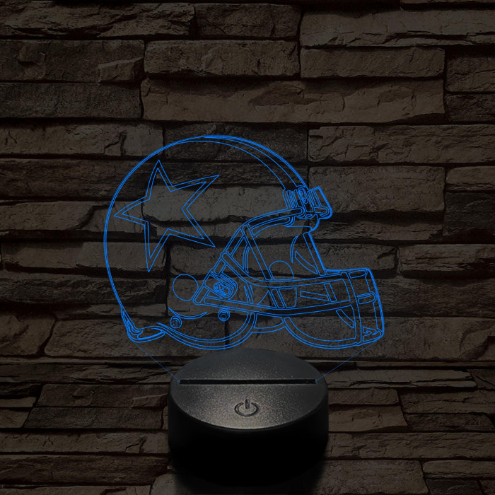 Rugby sisak 7 színű 3D led lámpa