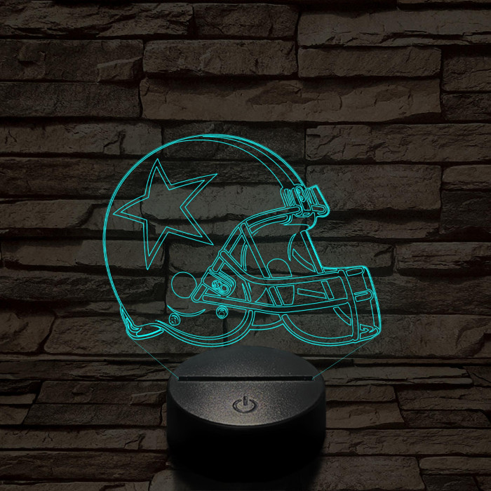 Rugby sisak 7 színű 3D led lámpa