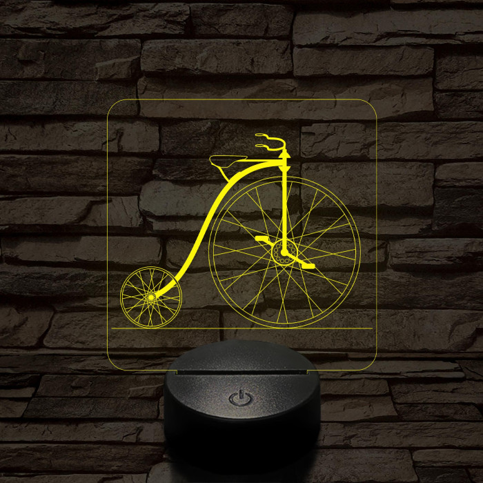 Velociped 7 színű 3D led lámpa