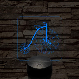 Velociped 7 színű 3D led lámpa