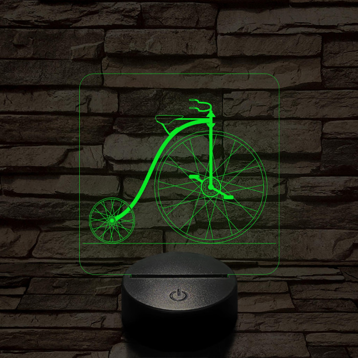 Velociped 7 színű 3D led lámpa