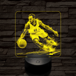Kosárlabdás akcióban 7 színű valósághű 3D led lámpa