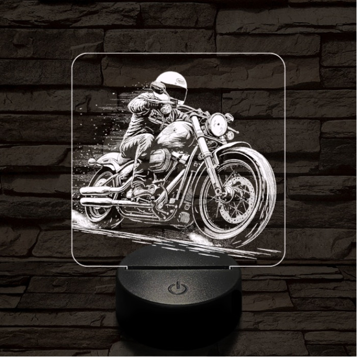 Chopper lazán 7 színű valósághű 3D led lámpa